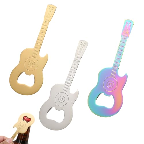 Lot de 3 décapsuleurs personnalisés, tire-bouchon en acier inoxydable, ouvre-bouchon portable, en forme de guitare, décapsuleur magnétique pour les fêtes,...