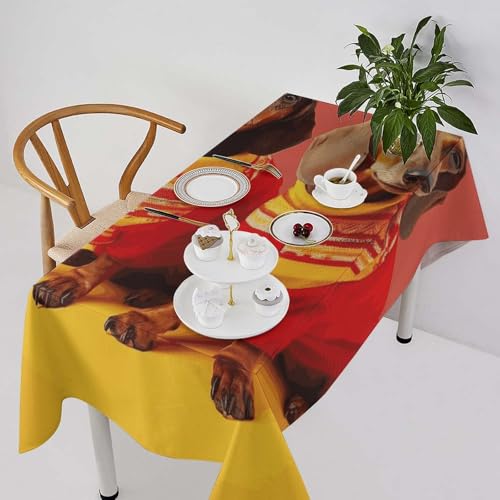 Nappe rectangulaire teckel lavable pour une protection de cuisine durable