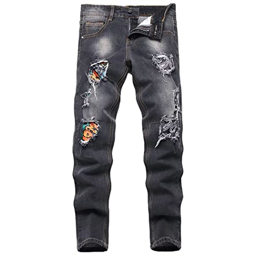 Boys Stylish Skinny Fit Stretchy Ripped Distressed Jeans Pants