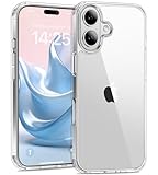 USLAI Case for iPhone 16, Anti-Yellowing, Crystal Clear Back, Shockproof & Military‑Grade Drop Protection - Transparent