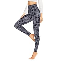 HLTPRO Thermo Leggings Damen Gefüttert Im Winter, High Waist Thermoleggings Warm Thermohose Blickdicht Strumpfhose Für Sport(Dunkelgrau Leopard,S/M)