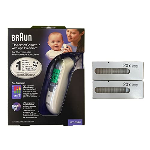 Braun Thermoscan 7 Irt6520 Thermometer + 40 Thermoscan Lens Filters #TOP3