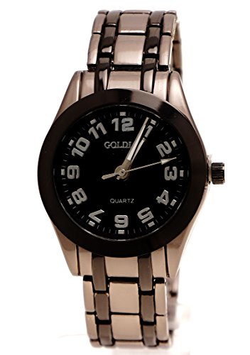 Preisvergleich Produktbild Edle Armbanduhr mit Kristallschliff Schwarz Grau