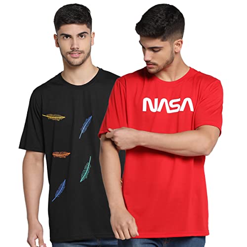Image of INKKR Men Half Sleeve Printed Roundneck T-Shirt Combo