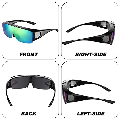 Image of Frienda 3 Pcs Flip Glasses Polarized Sports Sunglasses Cover-up Tac Sunglasses for Men Women Driving Fishing
