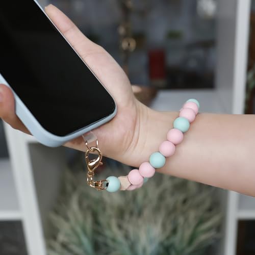 MORSUNBELA Handykette Perlen Lanyard Handgelenk Handyanhänger Schlüsselanhänger Armband Schlüsselband Handyband