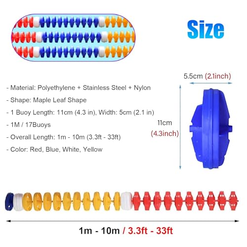 Cuerda divisor de seguridad para piscina 6m/19.7ft flotante con ganchos miniatura 3