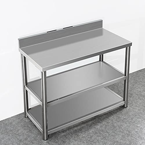 SHIJIANX Edelstahltisch Arbeitstisch Küchentisch-Edelstahlregal-Mehrschicht-Lagerregal-Plattform-Werkbank (90cm×50cm…