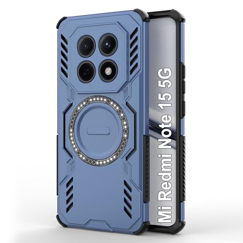 Image of Zapcase Back Case Cover for Redmi Note 15 5G | Magnetic Case with Built-in Metal Ring | Supports MagSafe Charger, Wallet & Car Mount | Shockproof Hybrid PC + TPU | Blue