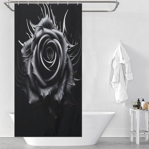 Rideau de douche rose en polyester pour éviter les moisissures et projections
