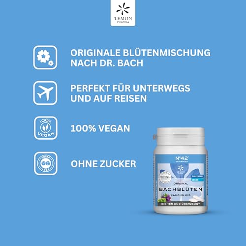 Original Bachblüten Kaugummi Nr. 42 Vertrauen von Lemon Pharma, Vegan und Zuckerfrei