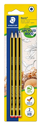 Staedtler Noris 120-2BK3DA. Lápices de Madera Certificada. Pack con Tres Lapiceros de Grafito HB