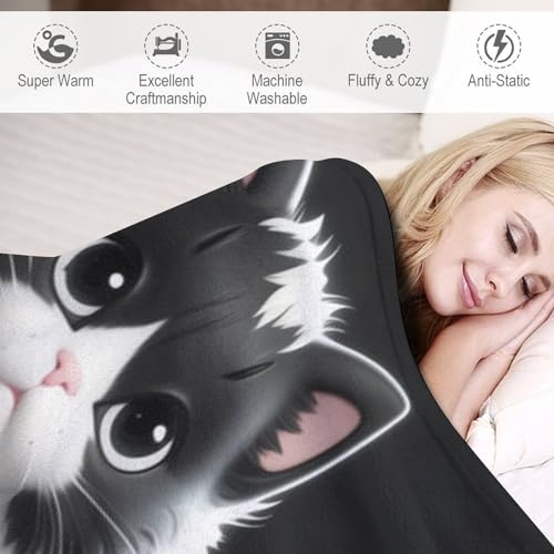 Manta cálida de gato muy suave para protegerte del frío en tu sofá 6