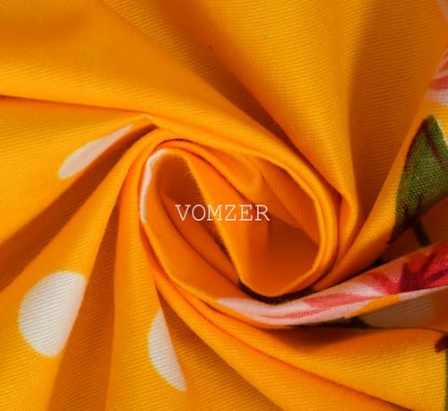 Image of VOMZER Premium 320 TC Fitted Bed Sheet with Full Elastic - Deep Pocket Design - Wrinkle Resistant Fitted Bedsheet 36x72 Single Yellow Dots