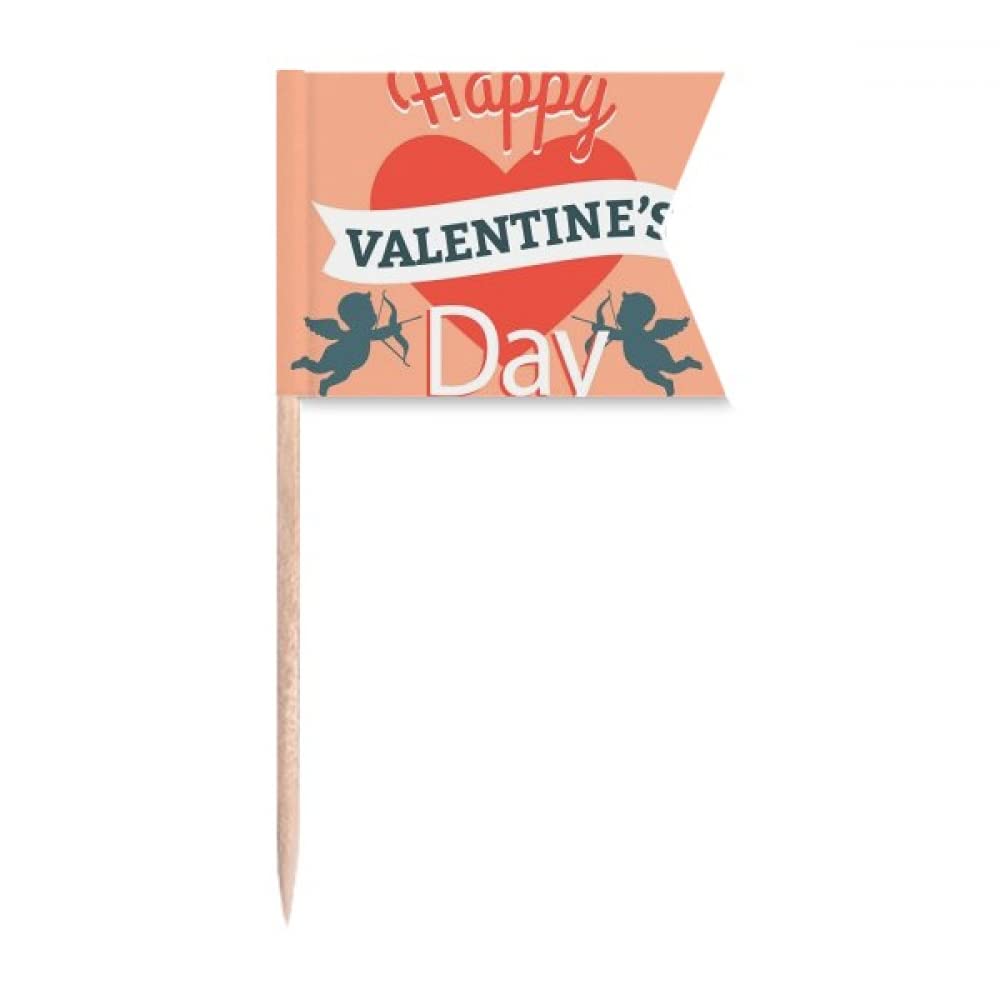 Plaque de fromage cœur angel avec cure-dent pour gâteau de fête de Saint-Valentin