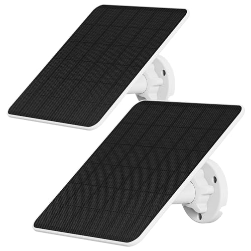 HXVIEW 6W Solar Panel for Security Camera, 5V Solar Panel for Bird Feeder Camera, USB-C & Micro USB Charger, 20% Efficiency Than 5W, 360Â° Adjustable, IP66 Waterproof (2 Pack)