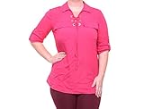 Calvin Klein Women's Modern Essential Lace-up Blouse, Winter Rose, Medium