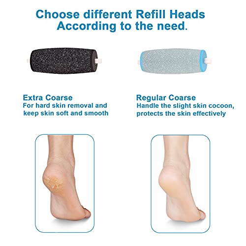 Nestns Replacement Roller Refill Heads For Amope Pedi Electronic Perfect Foot File With Professional Feet Care Diamond Crystals (6 Black Extra Coarse & 6 Blue Regular Coarse) #TOP4