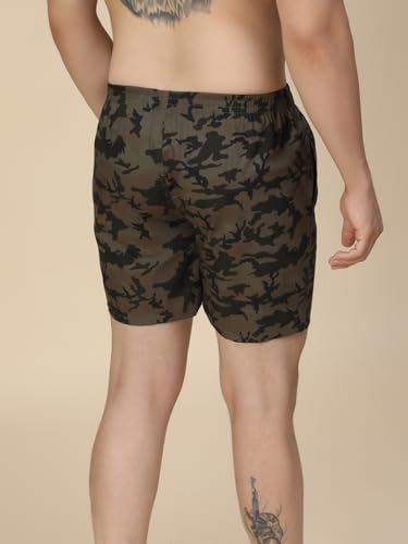 Image of Urban Scottish Men's Pack of 2 Cotton Printed Boxers with Side Pockets