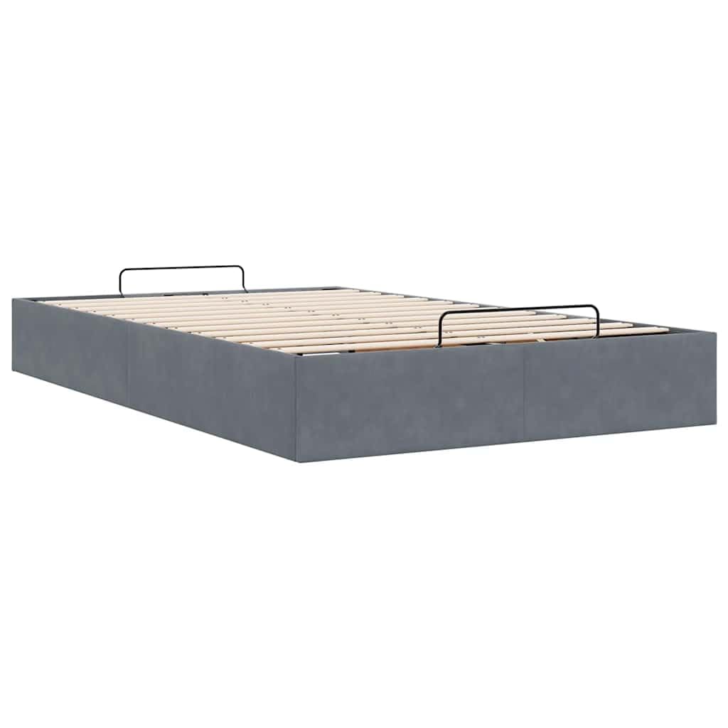 Canapé Abatible 120 x 190 cm, Cama Canape 120 x 190 cm, Cama Tapizada 120 x 190 cm, Cama Individual Crema Gris Oscuro