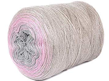 Acrylic yarn cake, Big roll, Ombre Effect, Hand Knitting, Crocheting, Knitting Yarn for Machine Knitting, Multicolor, 15 ounces / 2187 yards (138)