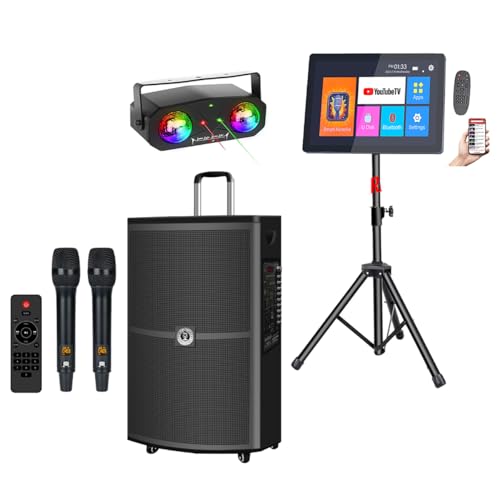 SINGTRONIC 1500W All-in-One Professional Karaoke System | Free 50,000 Songs + YouTube, Bluetooth, HDMI, Voice Record, Optical Input, Dual Wireless Mics & 15.6" UHD Touchscreen Player