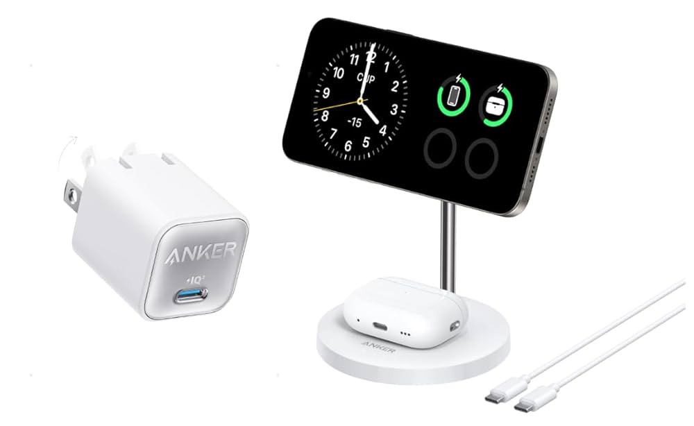 Anker 充電器 Magnetic Charging Station Amazon.com: Anker Magnetic Wireless Charger, 633 MagGo 2-in