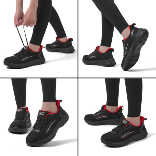 Image of Treesky Non Slip Work Shoes for Women, Restaurant & Kitchen Sneakers | Slip resistant soles, lightweight cushioning, breathable knit, removable insole, for nursing, food service & long shifts