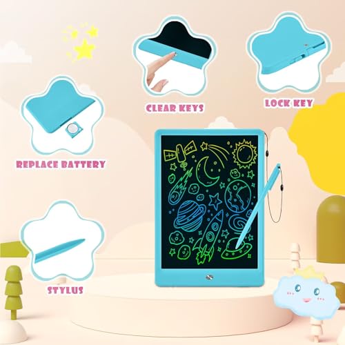 Image of EooCoo Toddler Boy Toys, Kids Gifts, 10 Inch LCD Writing Tablet, Drawing Pad, No Mess Coloring Books for Kids, Travel Games, Gifts for Boys 4-6, Educational Toys for 3 4 5 6 7 Years Old Boys and Girls