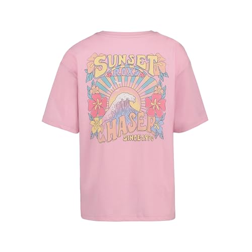 Image of Roxy Girls' Short Sleeve Oversized Fit Logo Tee, Crew Neck Graphic T-Shirt, Soft & Comfortable