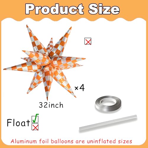Image of Orange Gingham Balloons Check Balloons Disco Ball Balloons Showgirl Life Party Decorations Emo Gingham Birthday Party Decorations for Beach Music Themed Party Decor Taylloo Baby Shower Supplies