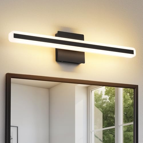 Image of 24 inch Black Bathroom Light Fixture 5 Color Temperature Dimmable LED Vanity Lights Bathroom Vanity Lights Over Mirror Light Bar Vanity Lighting Fixtures 5CCT