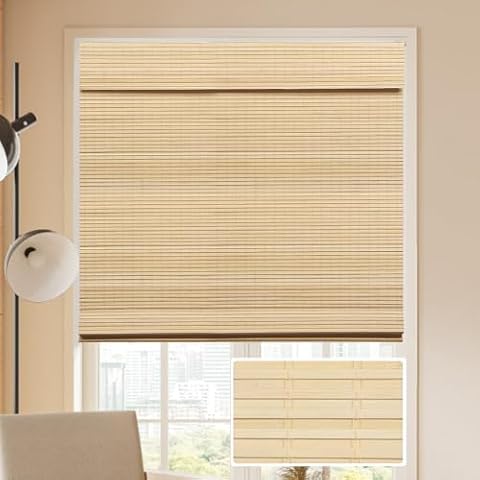 LUCKUP Cordless Bamboo Roman Blinds Cover