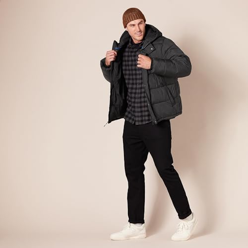 Amazon Essentials Men's Heavyweight Hooded Puffer Coat, Black, Large - image 7