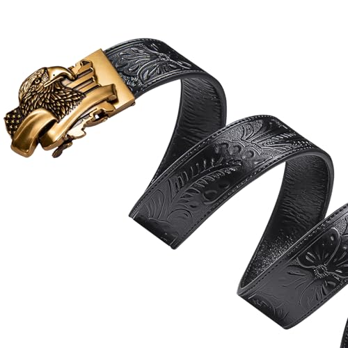 Image of Dubulle Men's Ratchet Belt Gold /Black /Red /Green /Blue /White Automatic Buckle Business Casual Belt Gift - Adjustable Fit
