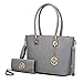 Mia K Collection Crossbody Shoulder Handbag for Women, PU Leather Pocketbook Top-Handle Purse Tote-Satchel Bag