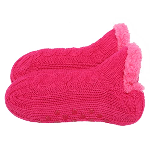 Image of Snoozies Knit and Sherpa Slipper Socks for Women, Warm and Cozy Sherpa-Lined Socks Women Non Slip, Fits Shoe Sizes 5-10
