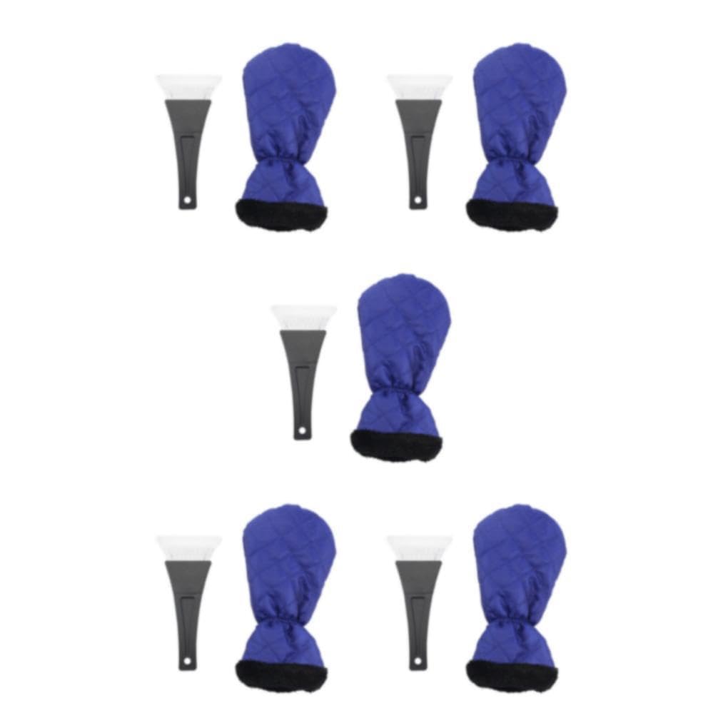 5 Satz von Eiskratzer Handschuh, einfach zu verwenden für Autos und LKWs, sicher für Windschutzscheiben, ergonomischer Auto Eiskratzer mit Handschuh und ABS, Blau
