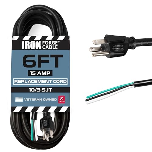 Iron Forge 10 Gauge Power Cord 6ft 15A NEMA 5-15P