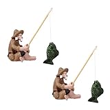 ABOOFAN 2 Stück Kreative Fisch Tank Dekorationsfigur Angler Statue für Aquarium und Detailgetreue...