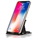 Produktbild NALIA Handy-Halterung, Universal Ständer Multi-Winkel Verstellbar, Kick-Stand Faltbar mit Gummi-Füßen für Smartphones und Tablets, z.B. kompatibel mit iPhone, kompatibel mit Samsung, Farbe:Schwarz