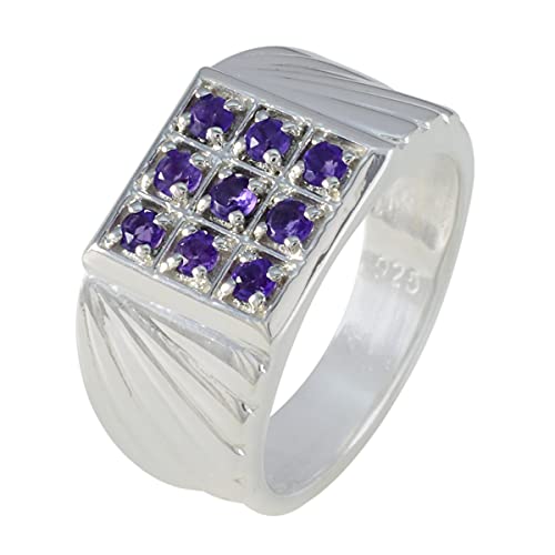 Bagues en améthyste véritable argent sterling 925 femmes tendance - 2
