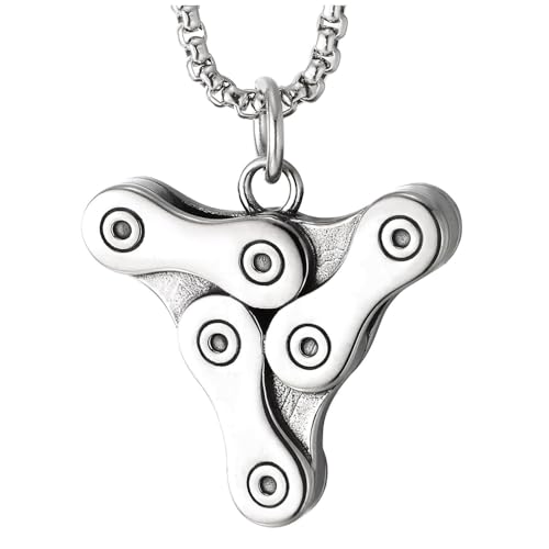 Bijoux steampunk industriel homme avec pendentif chaîne de vélo et acier inoxydable durable