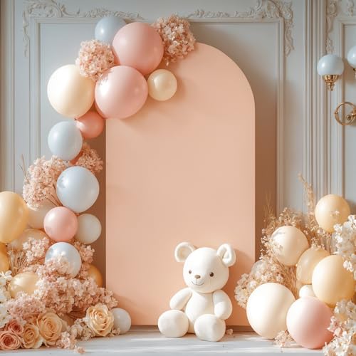 Tessuto per Sfondo ad Arco ad Arco per Allestimenti in Elastico per Matrimonio Compleanno Anniversario Festa di Laurea 7FT-220 x 1,20 mt Champagne