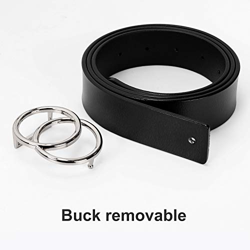 XZQTIVE Women Belts For Jean Dress Pant Fashion Leather Belt With Circle Buckle3