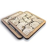 Set 02 Golden Retriever Wooden Coaster Set - Beautifully Carved Dog Breed Drink Coasters for Dog Lovers, Home Decor, and Table Protection