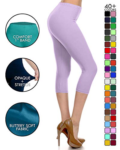 Image of Leggings Depot Women's High Waist Leggings Soft 1 inch Waistband Solid Pants - Regular, Plus, 1X3X, 3X5X