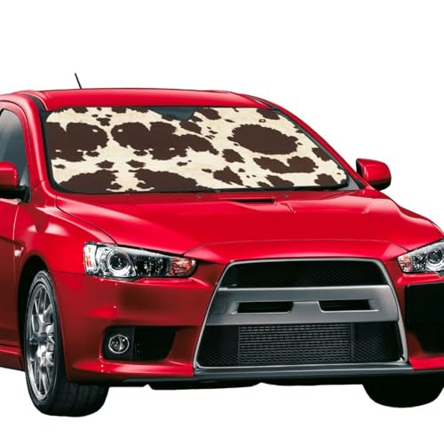 Parasol de coche con estampado de piel de vaca protector térmico universal plegable 2