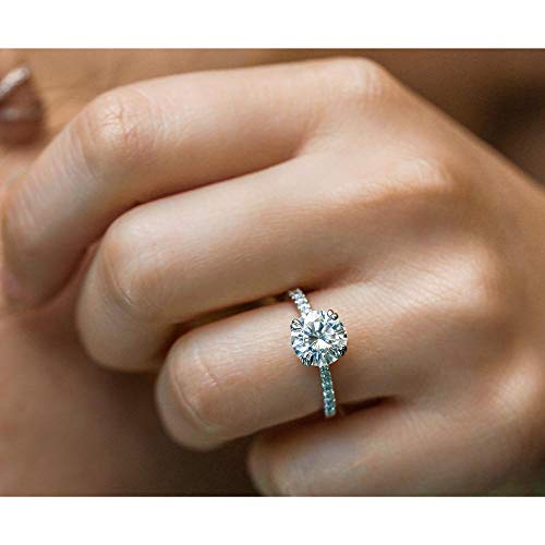 Kobelli Moissanite and Lab Grown Diamond Engagement Ring 2 1/10 CTW 14k White Gold (GH/VS, DEF/VS), 6