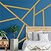 Gold Wall Decal Striped Wall Decals Peel and Stick Metallic Line Walls Decals Modern Vinyl Walls Stickers Minimalist Geometric Art Mural for Bedroom Living Room Office Decor